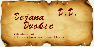Dejana Dvokić vizit kartica